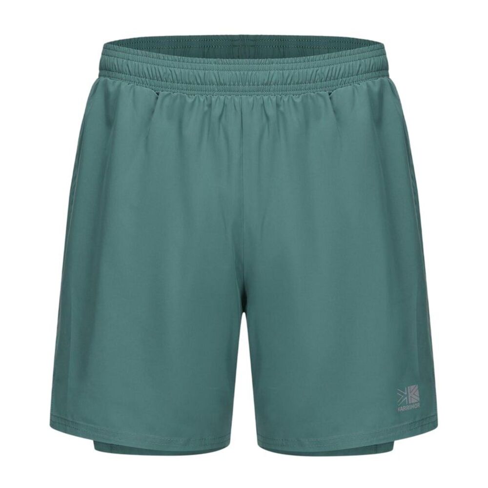 Karrimor Mens 2 in 1 Running Shorts / Spruce